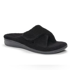 Vionic Black Terry Cloth Slide Slippers